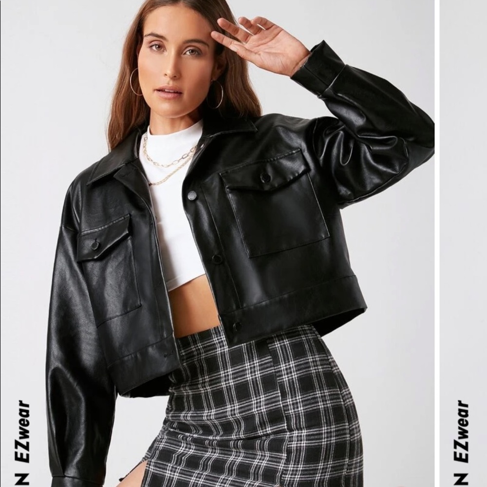 Cropped Leather Jacket